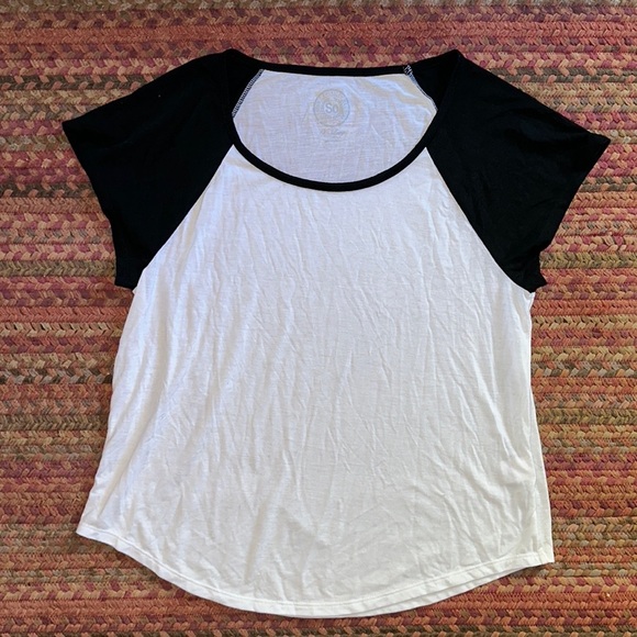 SO BLACK & WHITE BASIC BASEBALL SHORT SLEEVE TEE - Picture 1 of 4